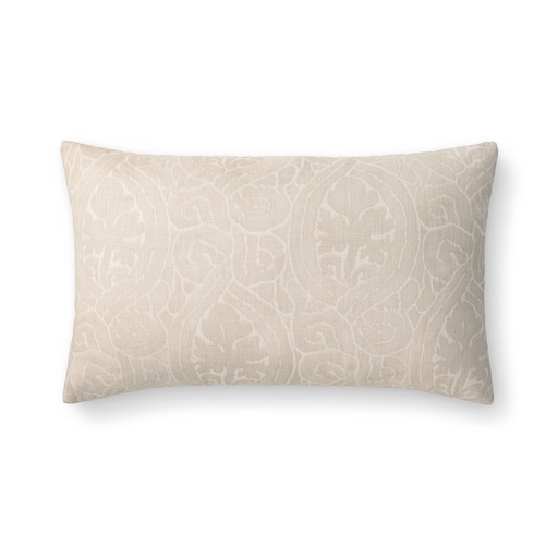 coptic pillow (12 x 20" Lumbar, cream shadow, Faux Down) [1018-01-12x20-F] 
