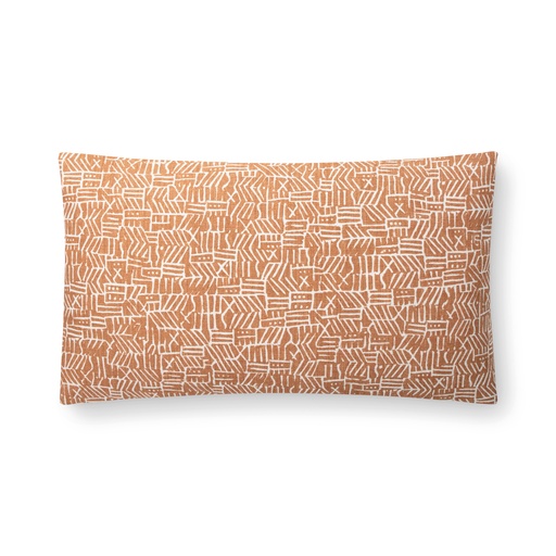 cypher pillow (12 x 20" Lumbar, pumpkin, Faux Down) [1052-03-12x20-F] 