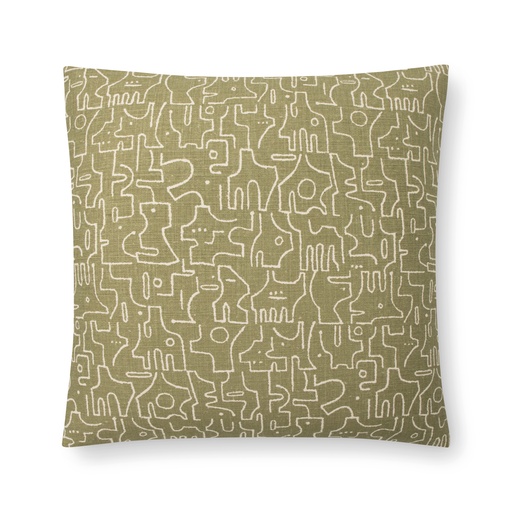 rune pillow (18" Square, olive, No Insert) [1053-03-18x18-N] 
