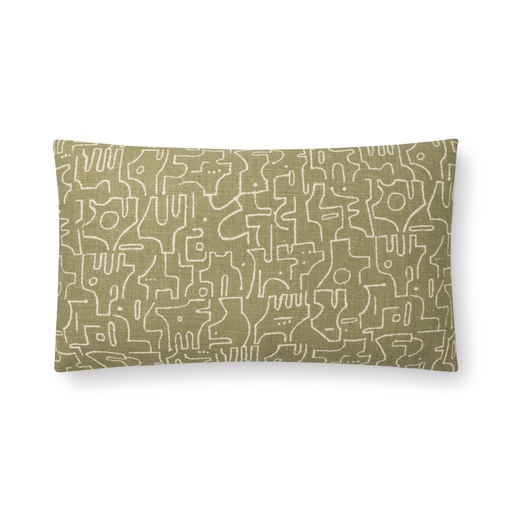 rune pillow (12 x 20" Lumbar, olive, Faux Down) [1053-03-12x20-F] 