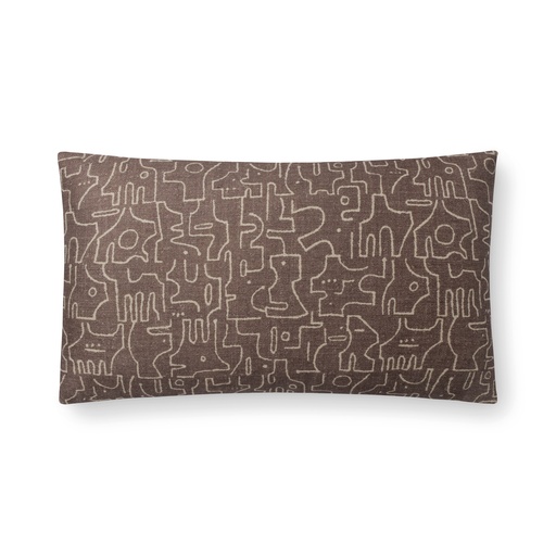 rune pillow (12 x 20" Lumbar, charcoal, Faux Down) [1053-06-12x20-F] 