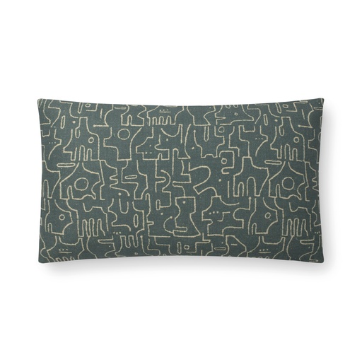 rune pillow (12 x 20" Lumbar, evergreen negative, Faux Down) [1053-08-12x20-F] 