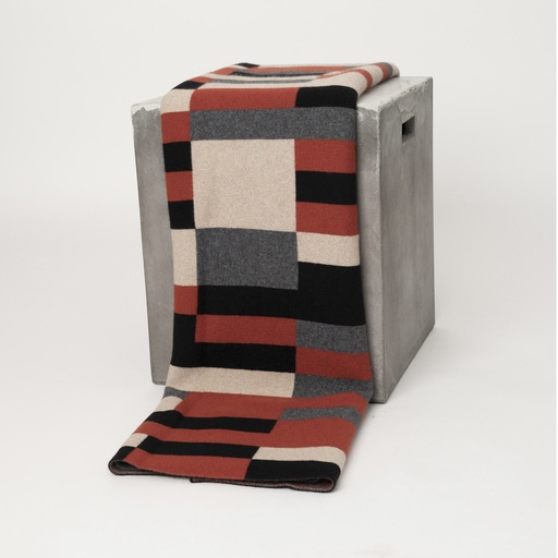 bauhaus throw (rust, black, beige, and grey, No Insert) [GJT-HB58-1] 