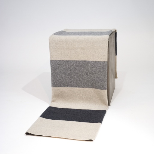 color field throw (charcoal grey and stone grey on sand) [GJT-HB97-01] 