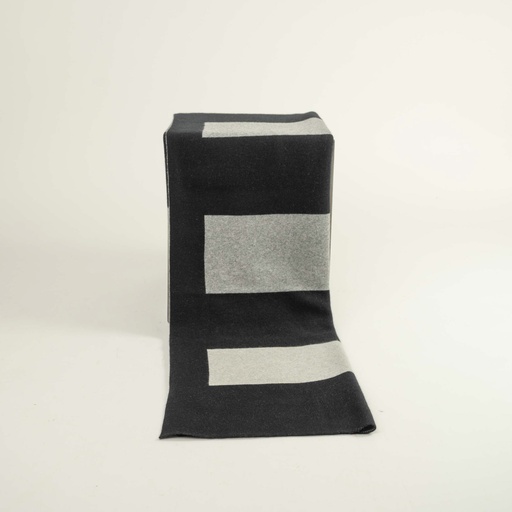 color field throw (stone and pumice on black) [GJT-HB97-03] 