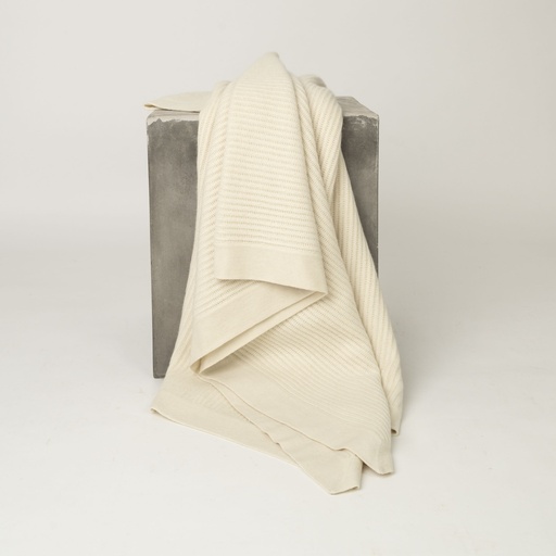 fisherman cashmere throw (cream) [GKT-E303189-103] 