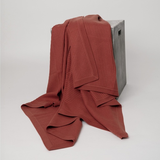 fisherman cashmere throw (rust) [GKT-E303189-606] 